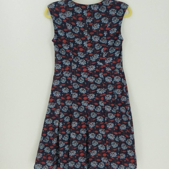 Brooks Brothers V-Neck Floral Print Sleeveless A-Line Dress Red Blue Size 2 - Picture 2 of 8
